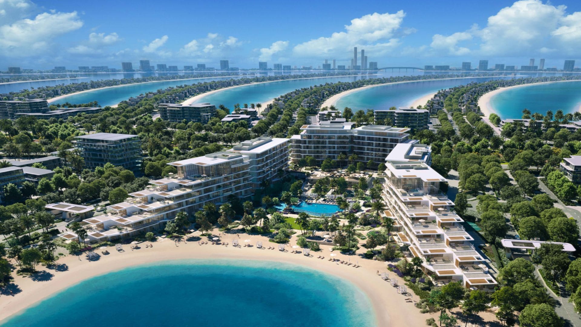 Jebel Ali Village, Dubai : Vue aérienne de villas modernes et de la plage DUBAI - Haaz Properties